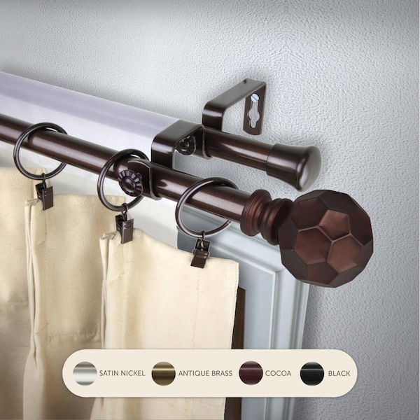 Kd 0.8125 in. Remi Double Curtain Rod with 120 to 170 in. Extension, Cocoa KD3723283 - main